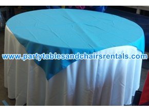 Light blue white round folding table covers for sale