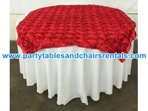 Bright red white round folding party table covers for sale
