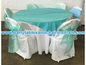 Light green white round folding party table covers for sale